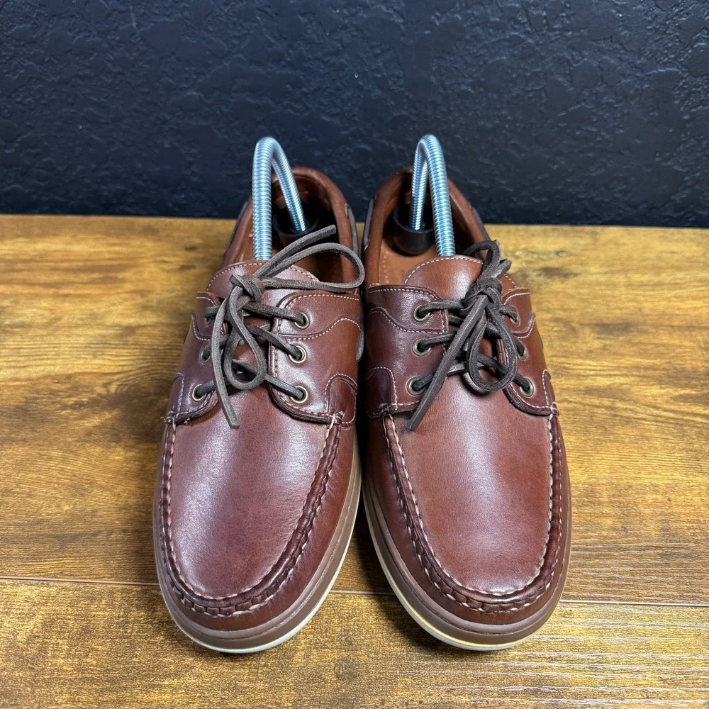 Allen Edmonds Eastport 43504 Brown Leather Boat Shoes Mens 7.5 D